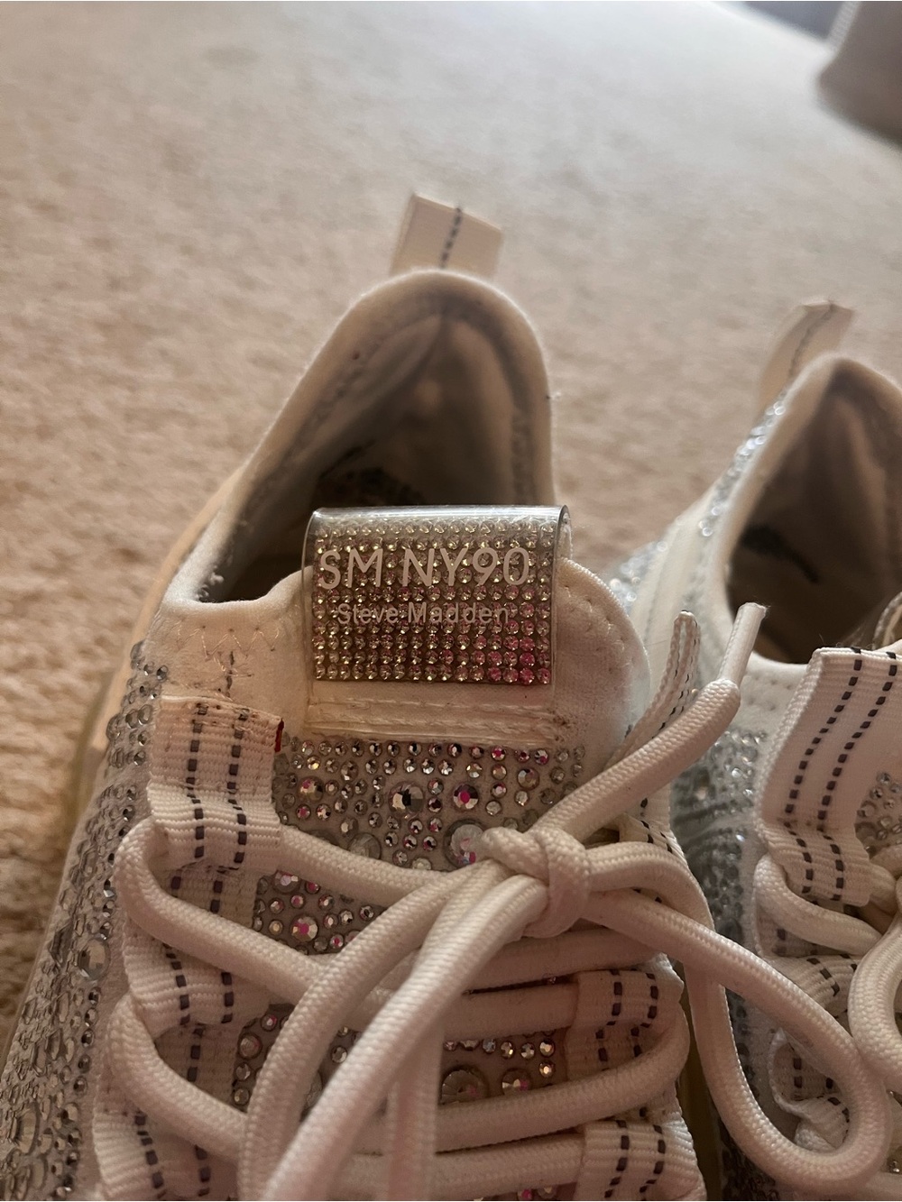 Steve Madden - White Crystal Sneakers - Picture 2 of 12